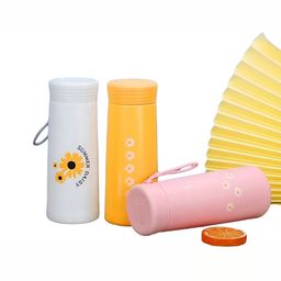 WELOUR Yellow & White 3 Pieces Glass Water Bottle 400ml-image-57