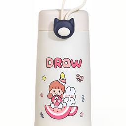 WELOUR White Printed Glass Water Bottle 500 ml-image-89