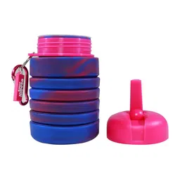 Smily Kiddos Kids Pink & Blue Colourblocked Plastic Slipper Water Bottle-85