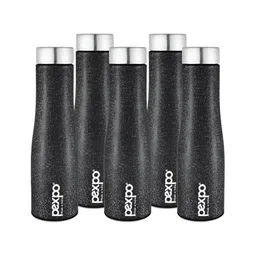 Pexpo Black 5 Pieces Stainless Steel Single Wall Vacuum Water Bottle 1 ltr-25