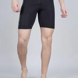 NEVER LOSE Printed Detail Swim Shorts-image-0