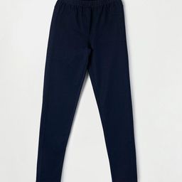 Fame Forever by Lifestyle Girls Blue Solid Cotton Ankle Length Leggings-image-17