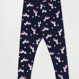 Fame Forever by Lifestyle Girls Blue Printed Cotton Ankle Length Leggings-image-18