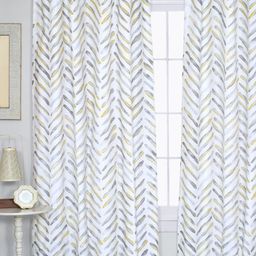 Tranquebar Home Yellow & White 2 Pieces Printed Room Darkening Cotton Door Curtains-42