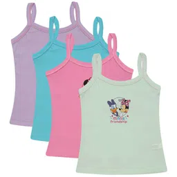 Bodycare Kids Girls Pack of 4 Assorted Minnie & Friends Printed Cotton Innerwear Vests-image-33