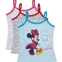 Bodycare Kids Girls Pack Of 3 Assorted Minney & Friends Printed Cotton Innerwear Vests-58
