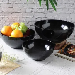 VOIDROP Melamine Air Tight Storage Bowl Set with Lids, 3 Piece Set (Stock & Seal Wooden) (1 x 550ml, 1 x 1200ml, 1 x 2200ml) Off White-picture-42