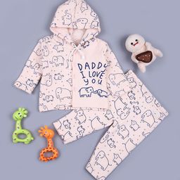 V-Mart Kids Printed Hooded Long Sleeves Pure Cotton Sweatshirt With Trouser-picture-8