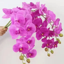 TIED RIBBONS Set of 3 Artificial Orchid Flower Sticks Without Vase image 2
