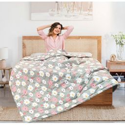 Supreme Home Collective Beige & Peach-Coloured AC Room 300 GSM Double Bed Comforter-15