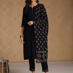 Anouk Straight Kurta & Trousers with Printed Dupatta-picture-57