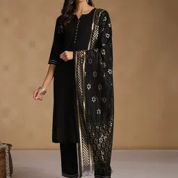 Anouk Regular Kurta with Trousers & With Dupatta image 2
