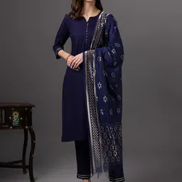 Anouk Kurta Set With Printed Dupatta-image-81