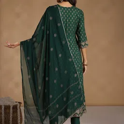 Anouk Ethnic Printed Kurta Set With Dupatta image 2