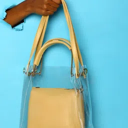 HAUTE SAUCE by Campus Sutra Mustard PU Oversized Structured Shoulder Bag with Tasselled-1