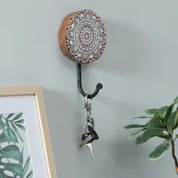 wooden home Mango Wood Hand Carved Design Decorative Key & Coat Wall Hook for Hanging-picture-9