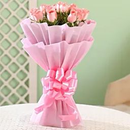 Splendid 15 Pink Roses Bouquet-image-4