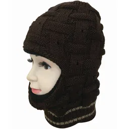 Gajraj Kids Self Design Woolen Monkey Cap image 3