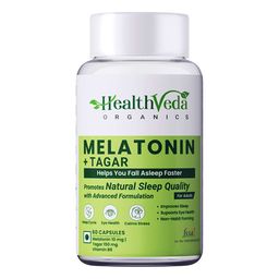 Health Veda Organics Melatonin,  60 veggie capsule(s)  Unflavoured -12