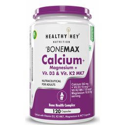 HealthyHey Nutrition Calcium + Magnesium with Vitamin D3 & K2 Mk7 Bonemax, 120 capsules Unflavoured-18