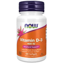 Now Vitamin D-3 (400 IU),  180 softgels  Unflavoured -7