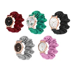 WATCHSTAR Women Patterned Dial & Straps Digital Watch multi colour scrunchies watch pack of 5-2
