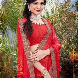 KALINI Geometric Printed Sequinned Saree image 5