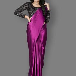 TIKODI Plain Satin Silk Saree-image-68