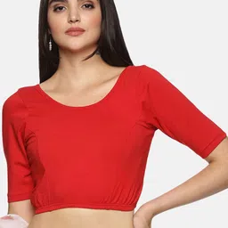 NOT YET by us Plus Size Printed Stretchable Saree Blouse image 2