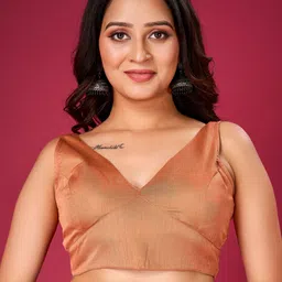 flaher V-Neck Silk Saree Blouse-image-75