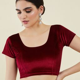 Soch Velvet Princess Cut Saree Blouse-54