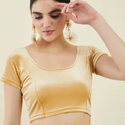 Soch Velvet Princess Cut Saree Blouse-19
