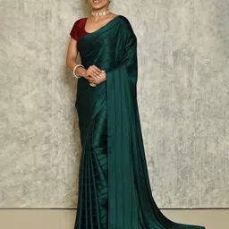 Anouk Striped Satin Saree-image-89