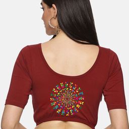 NOT YET by us Printed Stretchable Saree Blouse-image-37