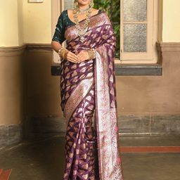 Anouk Ethnic Motif Woven Design Zari Art Silk Banarasi Saree-image-98