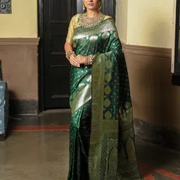 Anouk Ethnic Motifs Woven Design Zari Art Silk Banarasi Saree-image-36