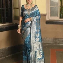 Anouk Ethnic Motifs Woven Design Zari Art Silk Banarasi Saree-31