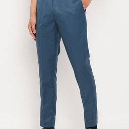 VEI SASTRE Men Smart Slim Fit Mid-Rise Formal Trousers-image-50