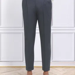KLOTTHE Men Solid Mid-Rise Slim Fit Cotton Formal Trouser-image-27