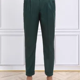 KLOTTHE Men Solid Mid-Rise Slim Fit Cotton Formal Trouser-image-79