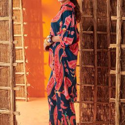 KARAJ JAIPUR Printed Shirt Collar Tunic & Trouser-image-44