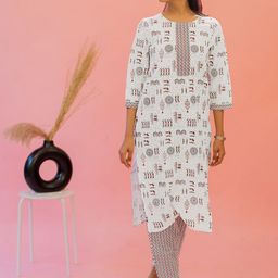 KALINI Women Ethnic Motifs Printed Regular Gotta Patti Pure Cotton Kurta with Trousers-image-12