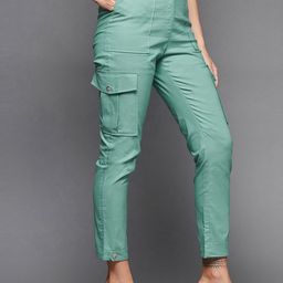 The Roadster Lifestyle Co. Women High-Rise Cargo Trousers-image-18