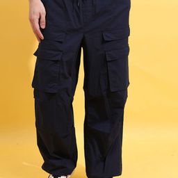 HIGHLANDER Men Cotton Parachute Drop Crotch Relax Baggy Fit Cargo Jogger Trousers-image-49