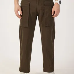 Thomas Scott Men Smart Regular Fit Cotton Mid-Rise Cargos Trousers-image-25