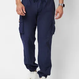 VASTRADO Men Mid-Rise Flat-Front Cotton Joggers-image-42