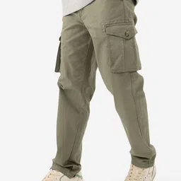The Souled Store Men Straight Fit Cargos Trousers-image-41