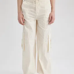 DeFacto Women Mid-Rise Pure Cotton Cargos-image-86