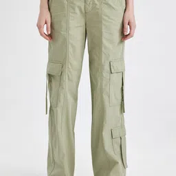 DeFacto Women Mid Rise Pure Cotton Cargos-image-49