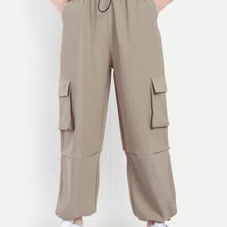 BROADSTAR Smart Regular Fit High-Rise Cargos Trousers-image-56